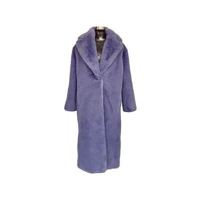 Γυναικείο Fluffy Long Faux Fur Coat Purple